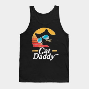 Cat Daddy Vintage 80S Style Cat Retro Sunglasses Distressed Ank Op Tank Top